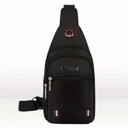 Men's Oxford Crossbody Chest Bag Travel Sport Camping Phone Charging Sling Bag