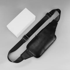 Small Leather Sling Messenger Bag Chest Bag Lightweight Backpack