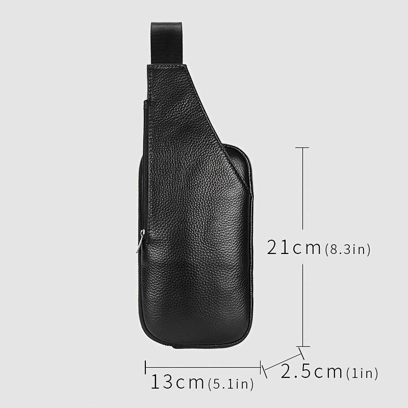 Small Leather Sling Messenger Bag Chest Bag Lightweight Backpack