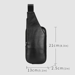 Small Leather Sling Messenger Bag Chest Bag Lightweight Backpack