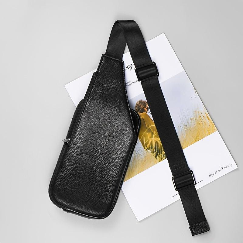 Small Leather Sling Messenger Bag Chest Bag Lightweight Backpack