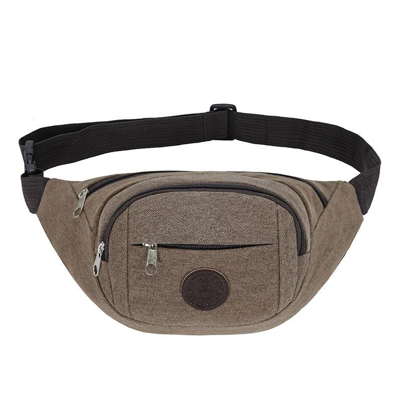 Canvas Sports Waist Bag with Large Capacity Storage