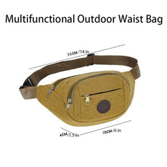 Canvas Sports Waist Bag with Large Capacity Storage