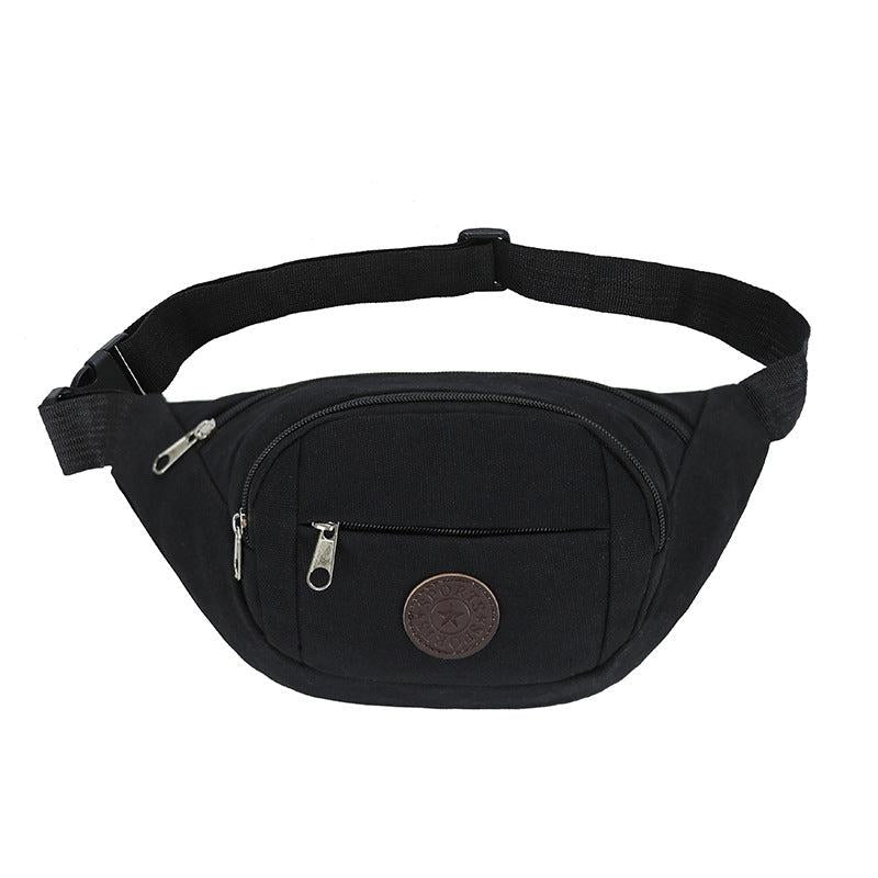 Canvas Sports Waist Bag with Large Capacity Storage