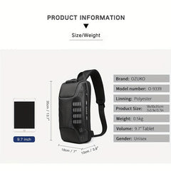 Men's Anti-theft Messenger Bag USB Charging Waterproof Backpack