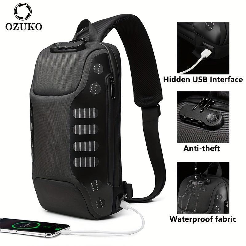 Men's Anti-theft Messenger Bag USB Charging Waterproof Backpack