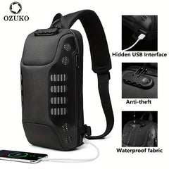 Men's Anti-theft Messenger Bag USB Charging Waterproof Backpack