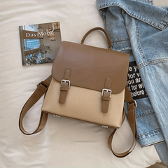 Stylish Flap Rucksack Women's School Bag, Lightweight Backpack with Buckle Decor
