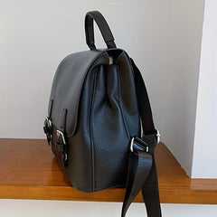 Stylish Flap Rucksack Women's School Bag, Lightweight Backpack with Buckle Decor