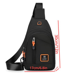 Men's Crossbody Bag with Earphone Hole Multifunctional Shoulder Bag