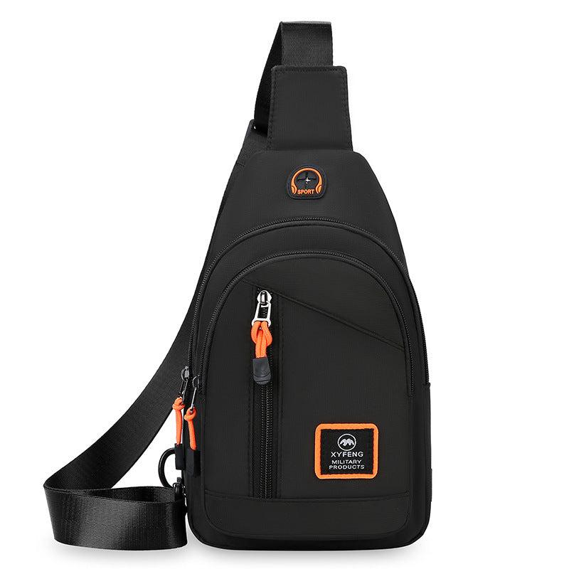 Men's Crossbody Bag with Earphone Hole Multifunctional Shoulder Bag