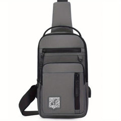 Men's Casual Chest Bag With USB Charging Port Phone Bag for Outdoor Sports