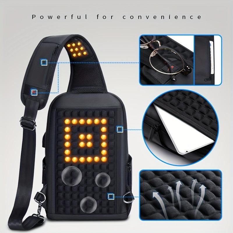 Men's Crossbody Bag With USB Charging Port Sling Bag Waterproof