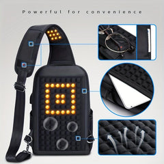 Men's Crossbody Bag With USB Charging Port Sling Bag Waterproof