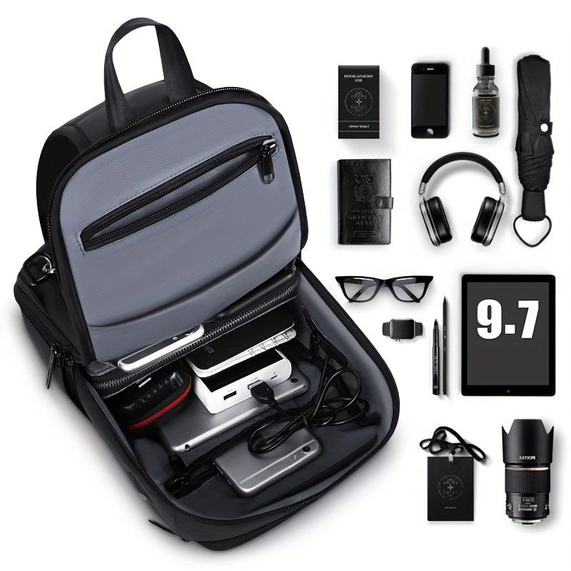 Men's Crossbody Bag With USB Charging Port Sling Bag Waterproof