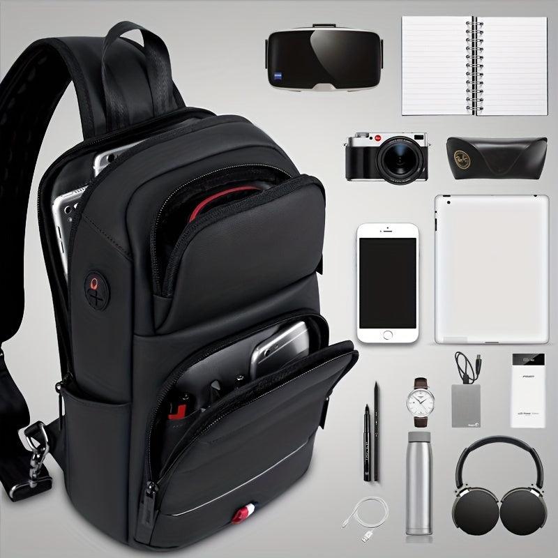 Men's Crossbody Bag With USB Charging Port Sling Bag Waterproof
