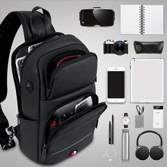Men's Crossbody Bag With USB Charging Port Sling Bag Waterproof