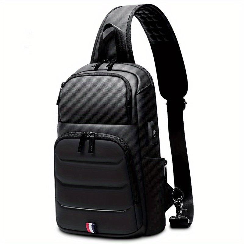 Men's Crossbody Bag With USB Charging Port Sling Bag Waterproof