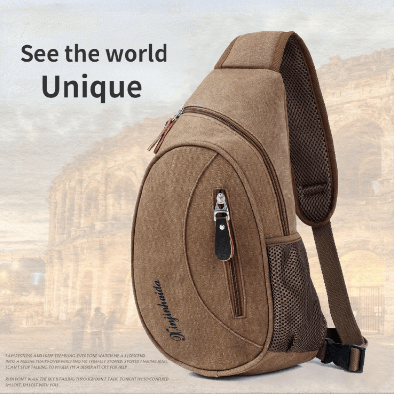 Men's Vintage Crossbody Bag Multifunctional Diagonal Shoulder Bag