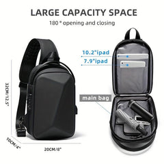Men's Casual Chest Bag USB Charging Office Tablet Chest Bag
