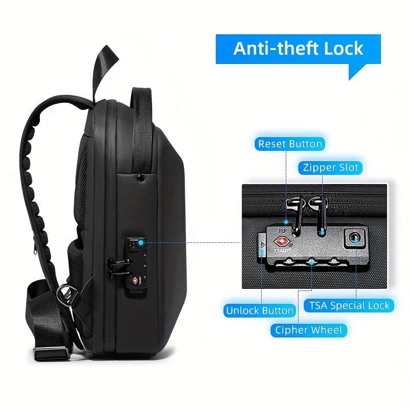 Men's Casual Chest Bag USB Charging Office Tablet Chest Bag