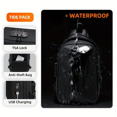 Men's Casual Chest Bag USB Charging Office Tablet Chest Bag