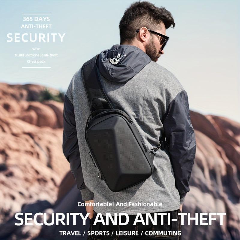 Men's Casual Chest Bag USB Charging Office Tablet Chest Bag
