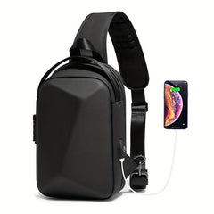 Men's Casual Chest Bag USB Charging Office Tablet Chest Bag