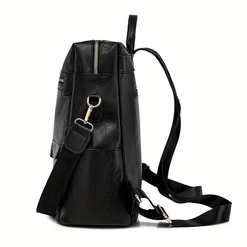Solid Backpack Purse Casual Shoulder Bag Tassel Travel Schoolbag
