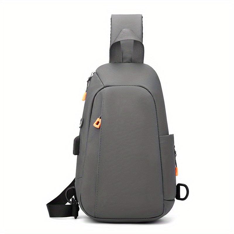 Men's Crossbody Bag With Earphone Hole And USB Charging Port