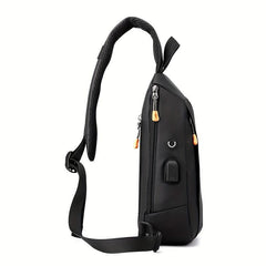 Men's Crossbody Bag With Earphone Hole And USB Charging Port