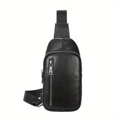 Men's Leather Sling Bag Backpack Outdoor Daypack Chest Pack Coffee