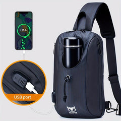 Bull Captain Leather Bag Bottle Chest Bag Man Shoulder Messenger Bag