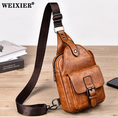 WEIXIER Men's Crossbody Pu Material