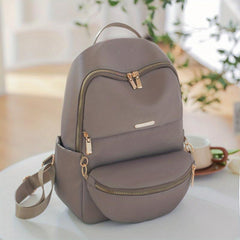 Functional Backpack Purse Zipper Preppy Back To School Daypack