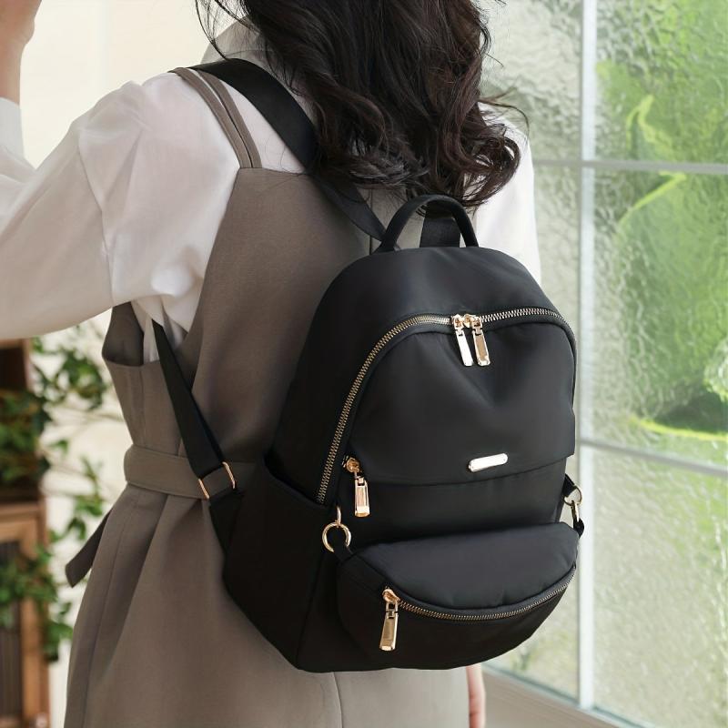 Functional Backpack Purse Zipper Preppy Back To School Daypack