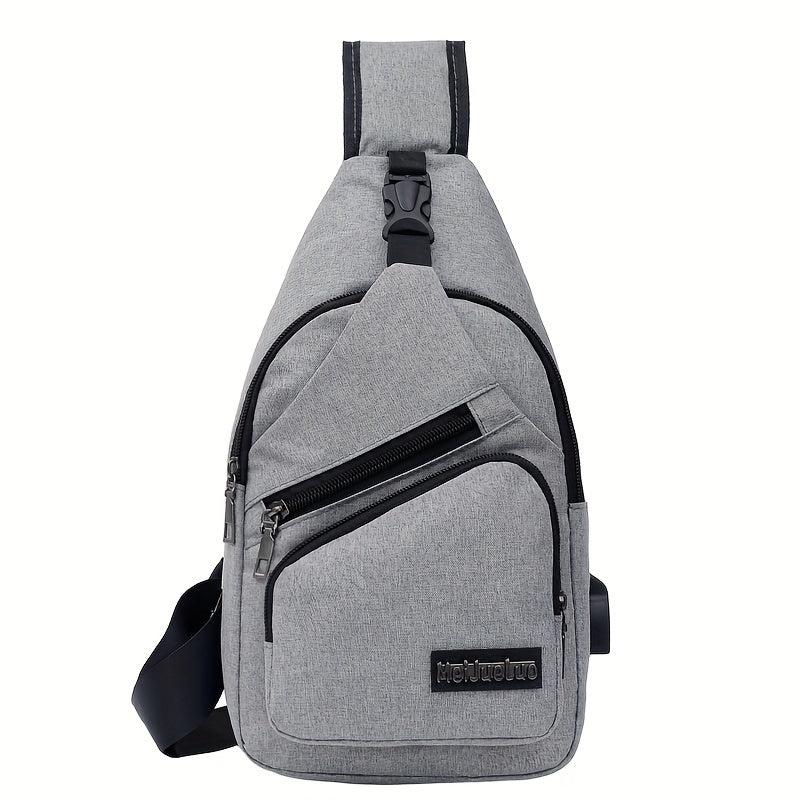 Men's Chest Bag USB Charging Canvas Messenger Bag