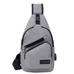 Men's Chest Bag USB Charging Canvas Messenger Bag