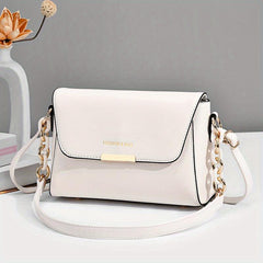 PU Leather Flap Crossbody Bag Small Square Handbag