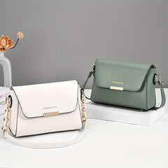 PU Leather Flap Crossbody Bag Small Square Handbag