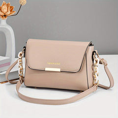 PU Leather Flap Crossbody Bag Small Square Handbag
