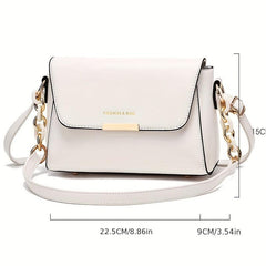 PU Leather Flap Crossbody Bag Small Square Handbag