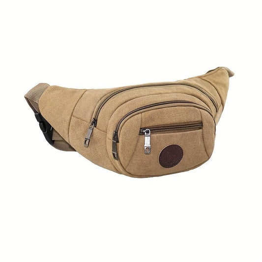 Men's Large Capacity Canvas Chest Bag Versatile Waist Bag