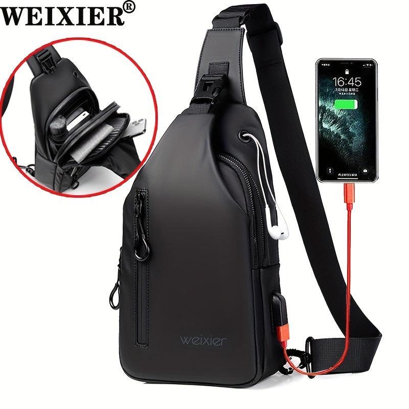 WEIXIER Chest Bag Men's Messenger Bag Large Capacity Shoulder Bag