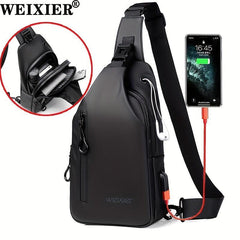 WEIXIER Chest Bag Men's Messenger Bag Large Capacity Shoulder Bag
