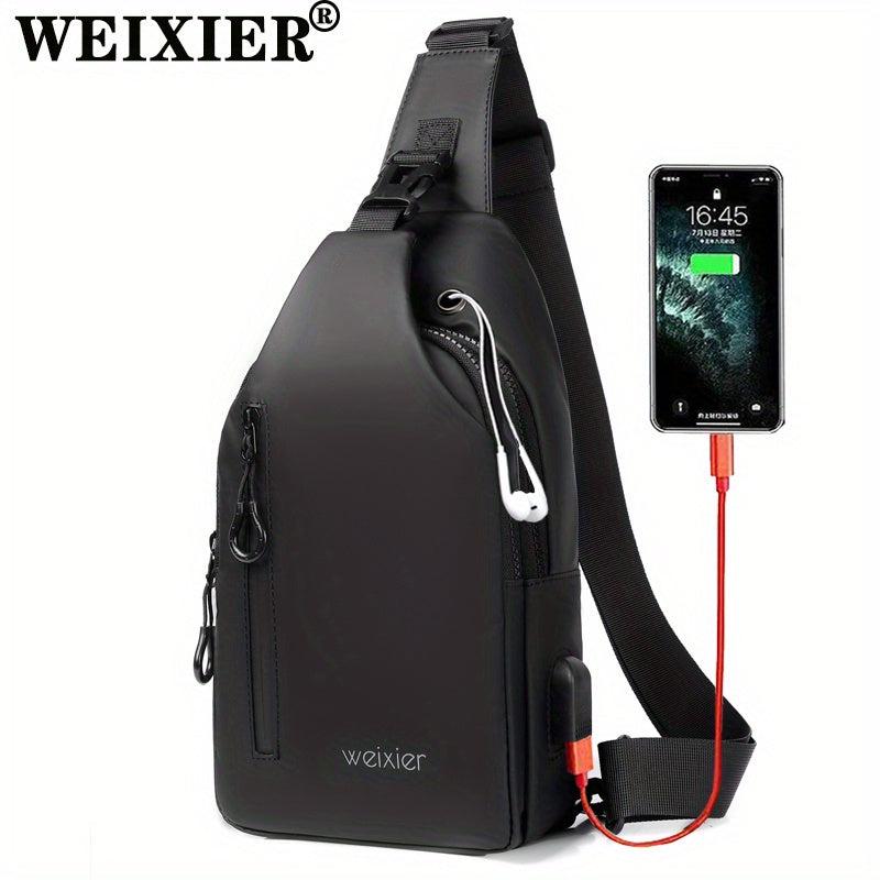 WEIXIER Chest Bag Men's Messenger Bag Large Capacity Shoulder Bag