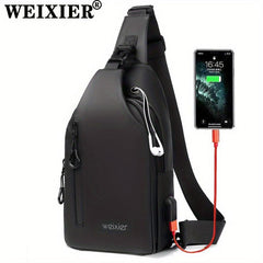 WEIXIER Chest Bag Men's Messenger Bag Large Capacity Shoulder Bag