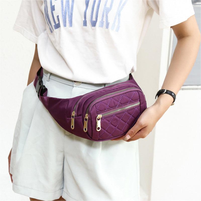 Plaid Waist Bag Female Oxford Waterproof Belt Bags Crossbody Chest Bag Fanny Pac