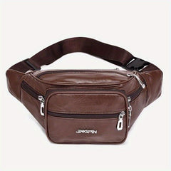 Men's Brown Retro Large Capacity Shoulder Bag PU Leather Casual