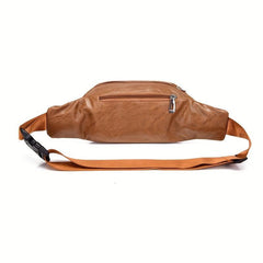 Men's Brown Retro Large Capacity Shoulder Bag PU Leather Casual